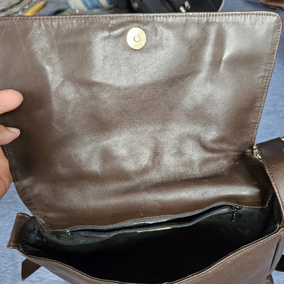 PALOMA PICASSO Vintage Luxury Designer Brown Leather Shoulder Bag Made In Italy - Picture 9 of 16